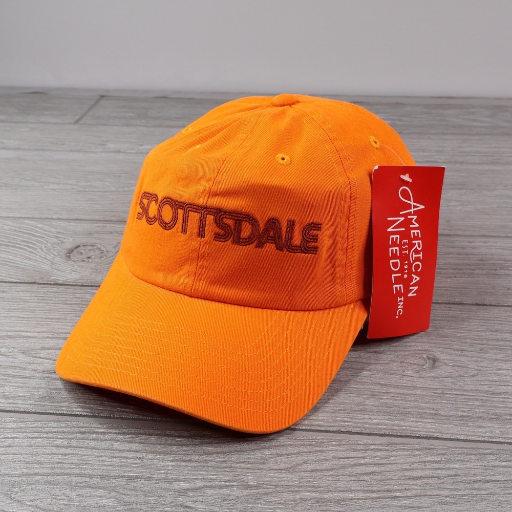 NWT American Needle Scottsdale Hat Men's Orange Washed Golf Baseball Cap